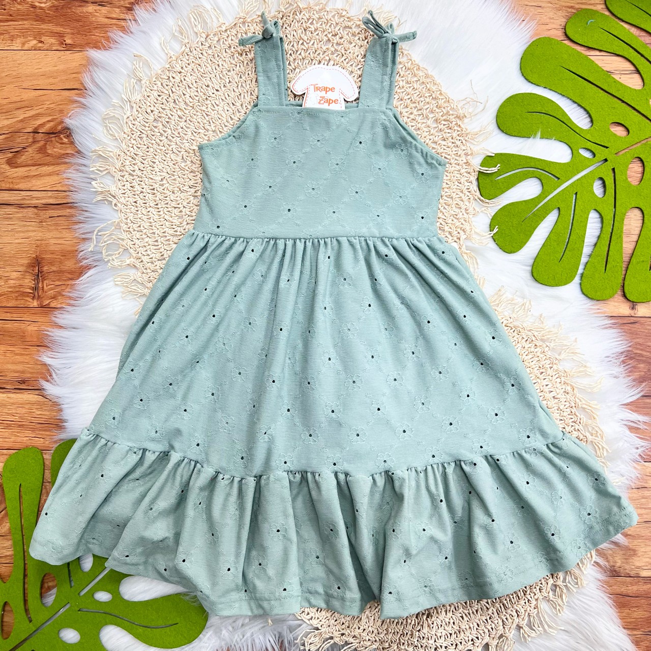 Vestido Midi em Lese Floral - Verde